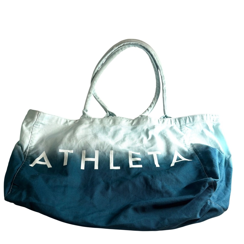 Athleta Turquoise Cotton Ombre Tote Bag
